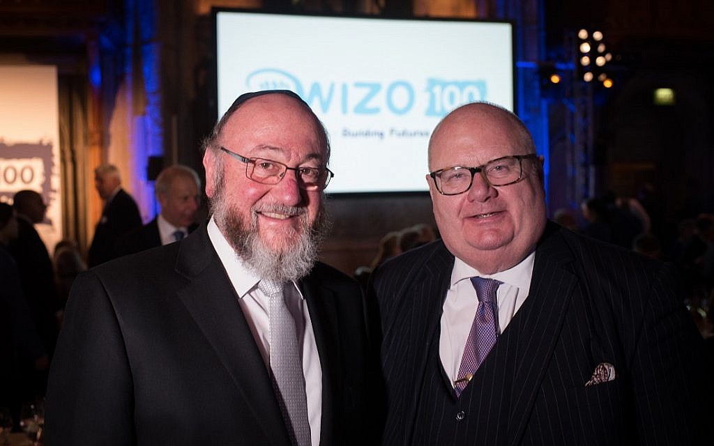 Chief Rabbi Mirvis and Lord Pickles. WIZO UK centenary dinner. Credit: Blake Ezra