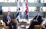 Dr Liam Fox with UK Ambassador to Israel, David Quarrey. Credit:  Ben Kelmer.