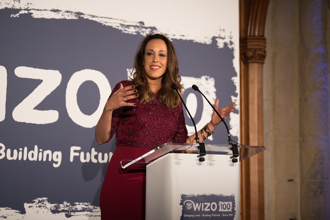 Host Eden Harel. WIZO UK centenary dinner. Credit: Blake Ezra