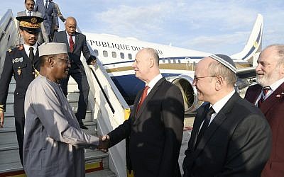 Chad President Idriss Deby arrives in Israel