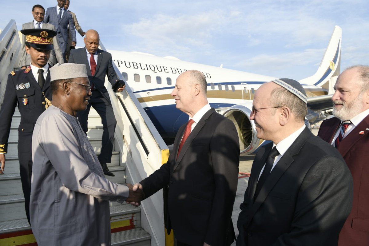 Chad President Idriss Deby arrives in Israel