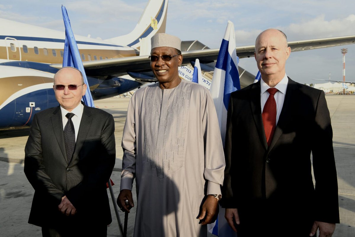 Chad President Idriss Deby arrives in Israel