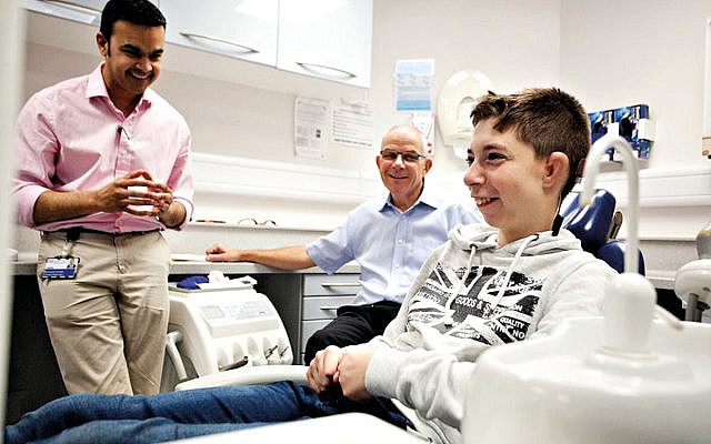 Kieran with the hospital’s medical staff