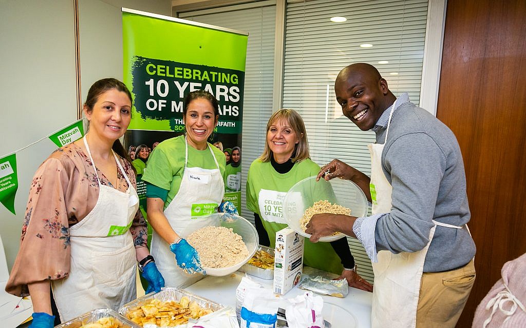 London Mayoral Candidate Shaun Bailey joins the chicken soup cook at JW3 - picture by Yakir Zur