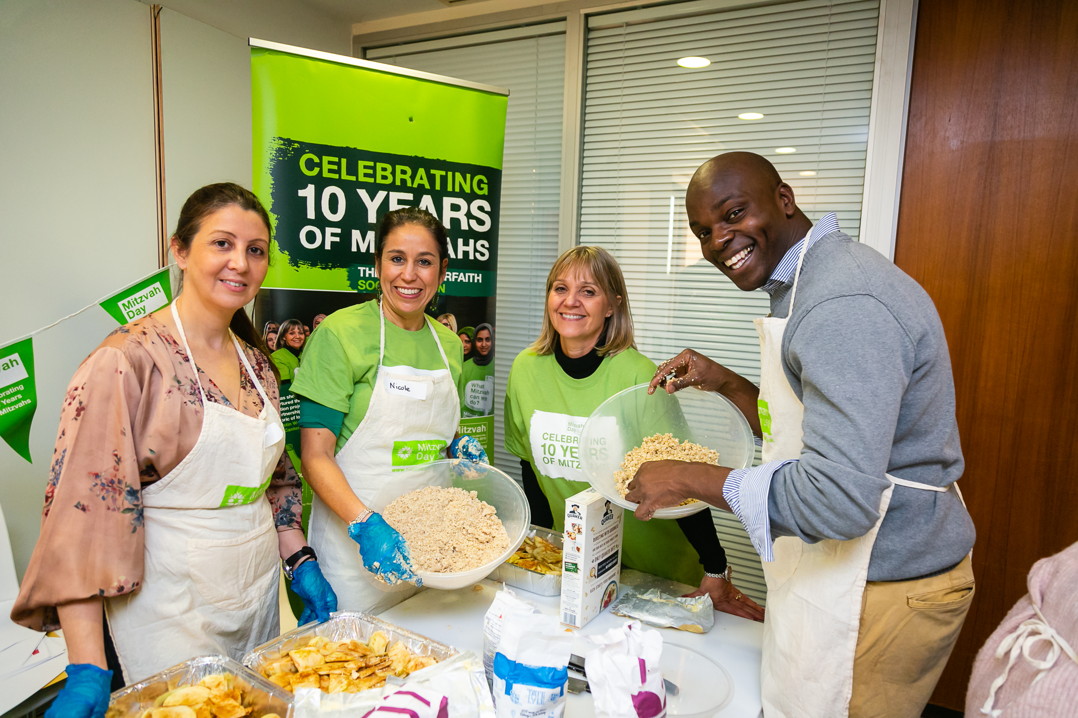 London Mayoral Candidate Shaun Bailey joins the chicken soup cook at JW3 - picture by Yakir Zur