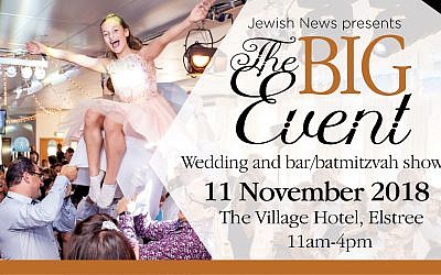 Jewish News presents The Big Event takes place at the Village Hotel in Elstree on Sunday 11 November!