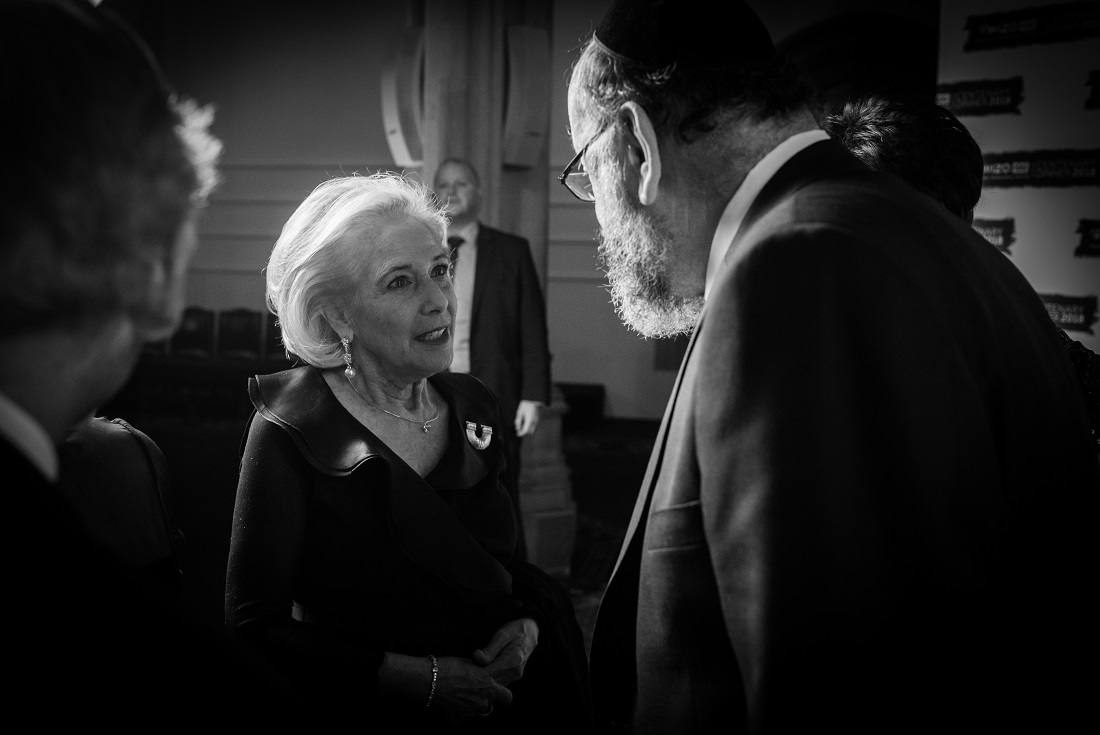 World WIZO President Esther Mor and Chief Rabbi Mirvis. WIZO UK centenary dinner. Credit: Blake Ezra