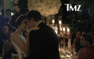 Screenshot from video by TMZ, showing the reception where the couple celebrated their marriage