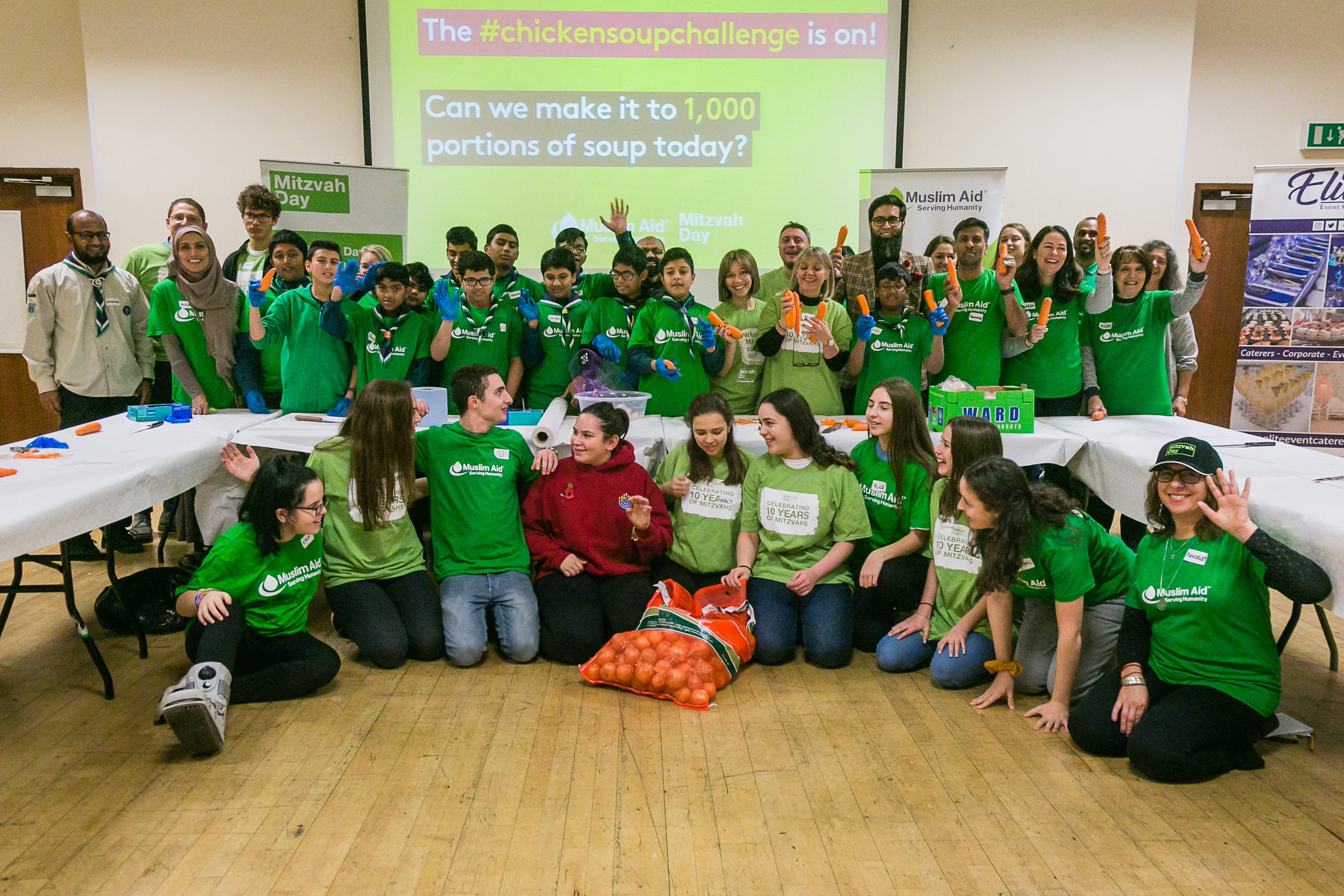 More than 1,000 portions of chicken soup were made at East London Mosque for Mitzvah Day 2018! Photo credit: Yakir Zur
