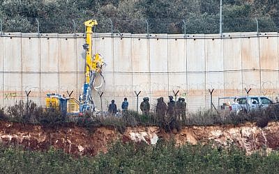Drilling tools digging on the Israeli Lebanese border near the settlement of Metula, December 4, 2018. Photo by: Ayal Margolin-JINIPIX