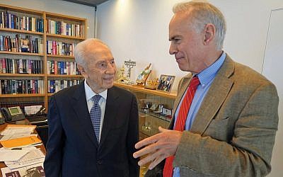 John Curtin with the late Shimon Peres