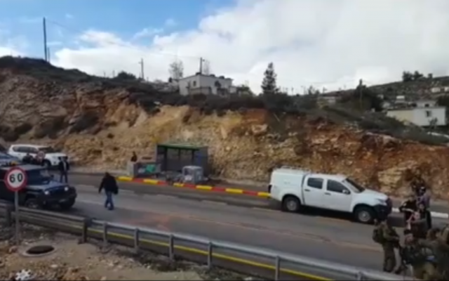 Screenshot from video of the Times of Israel, showing the aftermath of the attack