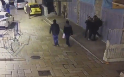 Screenshot from Israeli Police's video showing one of the attacks