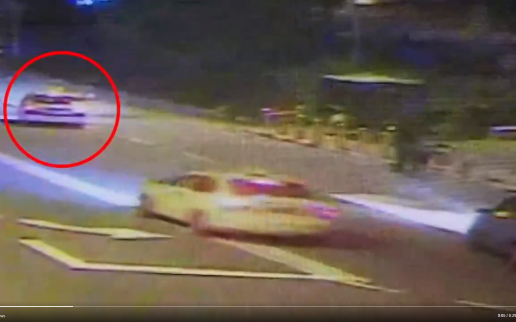 PM of Israel video on Twitter circles the car which perpetrated the drive-by shooting