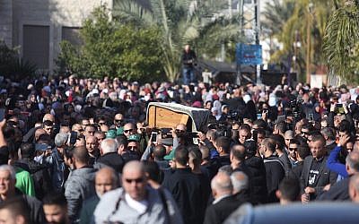 Thousands of people attend the funeral of Aiia Maasarwe in Baqa al-Gharbiyye on January 23, 2019. Maasarwe an Israeli-Arab student was raped and murdered last week in Melbourne Austrelia. Photo by: JINIPIX