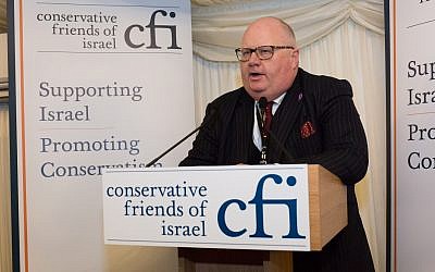 Lord Pickles speaking at a Conservative Friends of Israel parliamentary reception