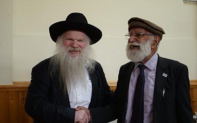 Rabbi Herschel Gluck with Bashir Chaudhry, chairman of the mosque which held the event