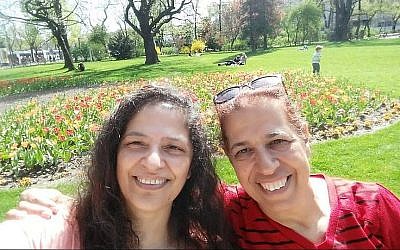 Sisters Lily Pereg, left, and Pyrhia Sarusi in a photo posted on the "Missing in Mendoza" Facebook page. (Facebook via Times of Israel/JTA)