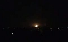 A blast caused by an Israeli airstrike on Iranian targets in the Damascus International Airport on January 11, 2019. (Screen capture: Twitter, via Times of Israel) A blast caused by an Israeli airstrike on Iranian targets in the Damascus International Airport on January 11, 2019. (Screen capture: Twitter, via Times of Israel)