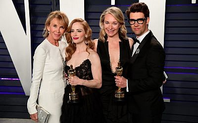 Trudie Styler (left to right), Jaime Ray Newman, Celine Rattry and Guy Nattiv (Credit: Ian West/PA Wire)