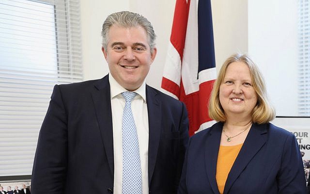 Anne Meadows (right) with Tory Chairman Brandon Lewis