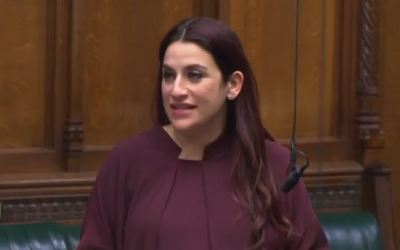 Luciana Berger speaking during the antisemitism debate