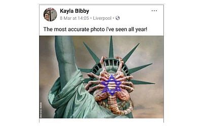 The post shared by Labour activist Kayla Bibby's Facebook account
