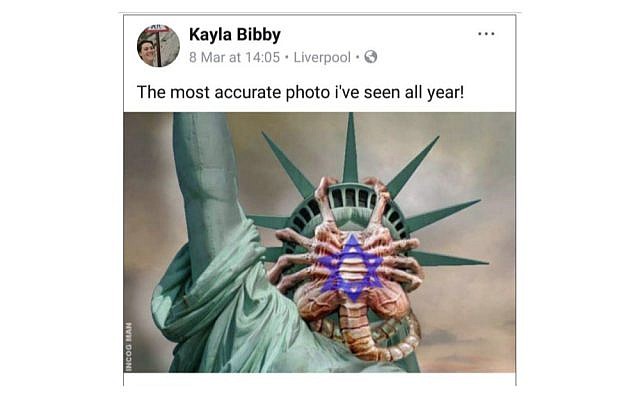 The post shared by Labour activist Kayla Bibby's Facebook account