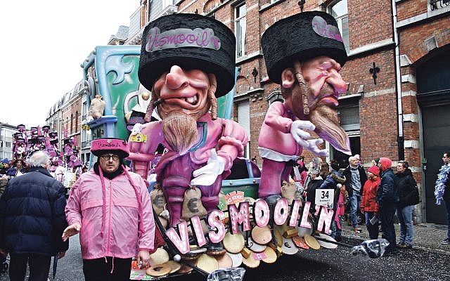 A carnival float, which was paraded through the centre of a Belgian city, is guilty of Nazi-style antisemitism. (Credit: Pen News)