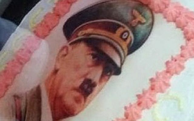 Hitler on a birthday cake (Simon Wiesenthal Centre)