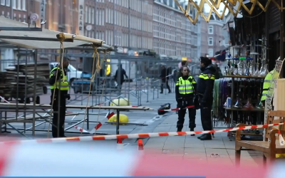 Screenshot from video on www.telegraaf.nl of the aftermath of the incident in Amsterdam