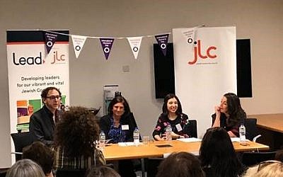 Yael Simon, from the Jewish Women's Business Network, the Jewish Chronicle’s Rosa Doherty and Naomi Dickson, from Jewish Women's Aid. On the left is JW3 CEO Ray Simonson