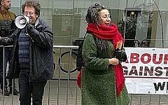 Jackie Walker (right) with Tony Greenstein (left) in front of a Momentum banner outside the Labour Party's HQ Jackie Walker (right) with Tony Greenstein (left) in front of a Momentum banner outside the Labour Party's HQ
