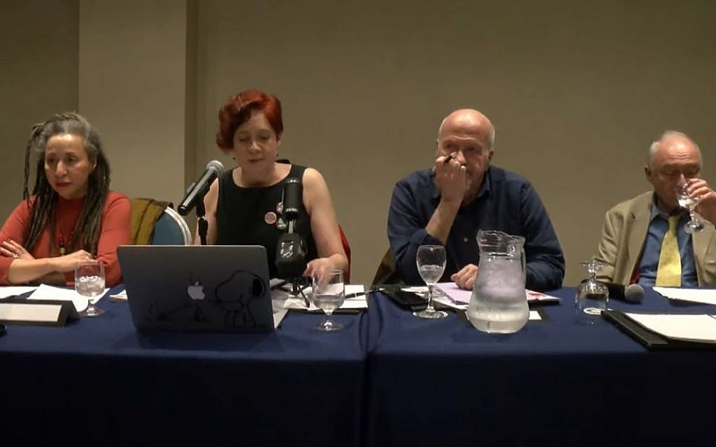 A still from the video of Monday night's meeting.