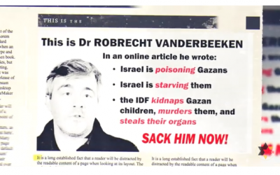 Screenshot from video by BFOI of Dr Robrecht Vanderbeeken, accused of hate speech