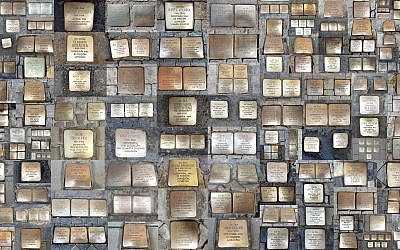 Collage of Shoah memorial stones