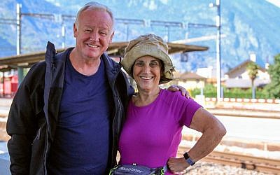 Lesley Joseph with Les Dennis, who also took part in Pilgrimage: The Road To Rome. Credit: Simona Sborchia