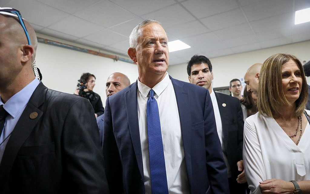 Benny Gantz is pictured in April 9 in Rosh Haayin. Photo by: JINIPIX