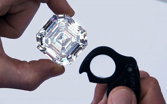 The Graff Lesedi La Rona - the largest highest colour, highest clarity diamond ever graded by the GIA.   Photo credit: Donald Woodrow/Graff/PA Wire
