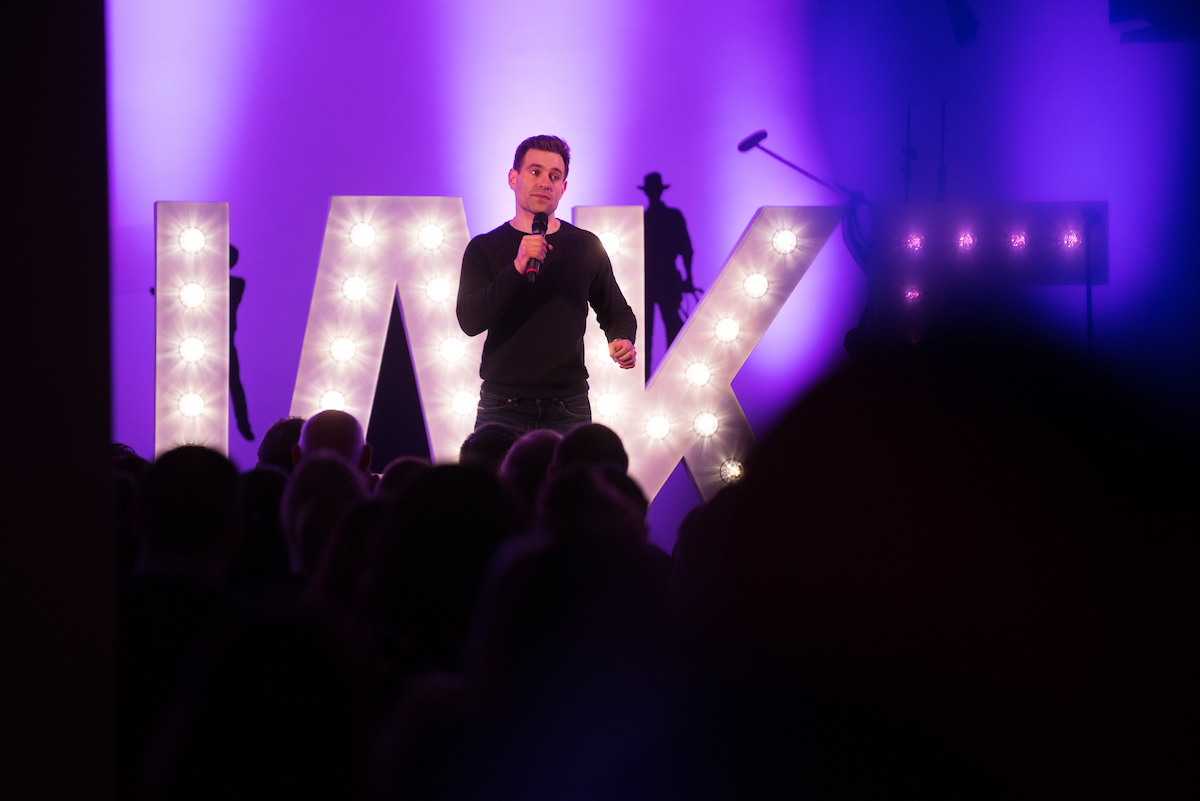 Simon Brodkin  Jokes for Jake at Elstree Studios.  (Credit: Blake Ezra Photography Ltd)