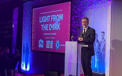 David Baddiel kicks of Light From The Dark at Stamford Bridge in aid of the Imperial War Museum, partnered by Jewish News and Chelsea FC
