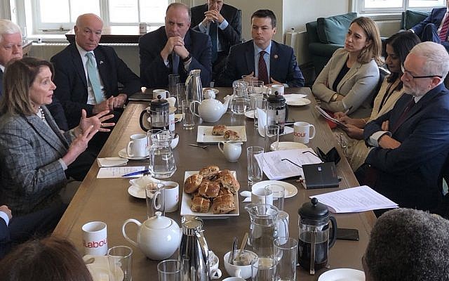 Nancy Pelosi meeting Jeremy Corbyn and senior Labour politicians