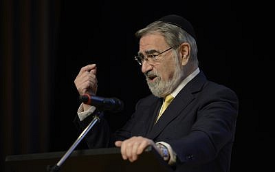 Rabbi Lord Sacks speaking at JW3 at it's '“Exploring Belief" event (Simon Brandon Photography )