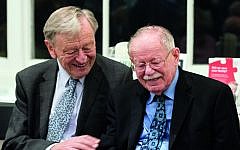 Rabbi Harry Jacobi (right) and Lord Dubs (left) campaigning for refugees together Rabbi Harry Jacobi (right) and Lord Dubs (left) campaigning for refugees together