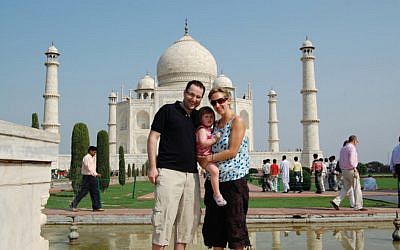 The Coltons doing Pesach by the Taj Mahal