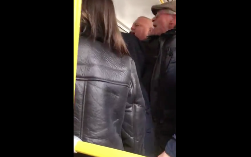 Screenshot of video shows some of the fans accused of using antisemitic chants