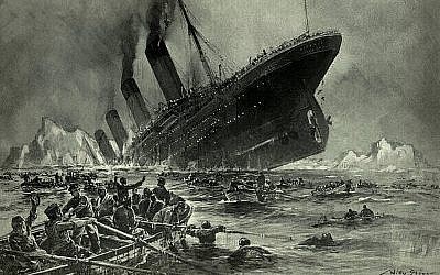 Artist Willy Stöwer's sketch of Titanic's last moments