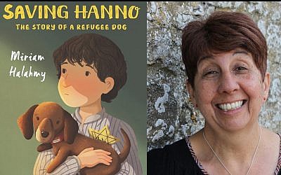 Left: Saving Hanno: The Story of a Refugee Dog; right: author Miriam Halahmy