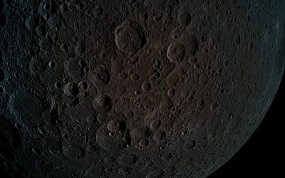 A picture taken by Beresheet - the far side of the moon during the maneuver at a height of 470 km from the moon. (Photo credit: Eliran Avital)
