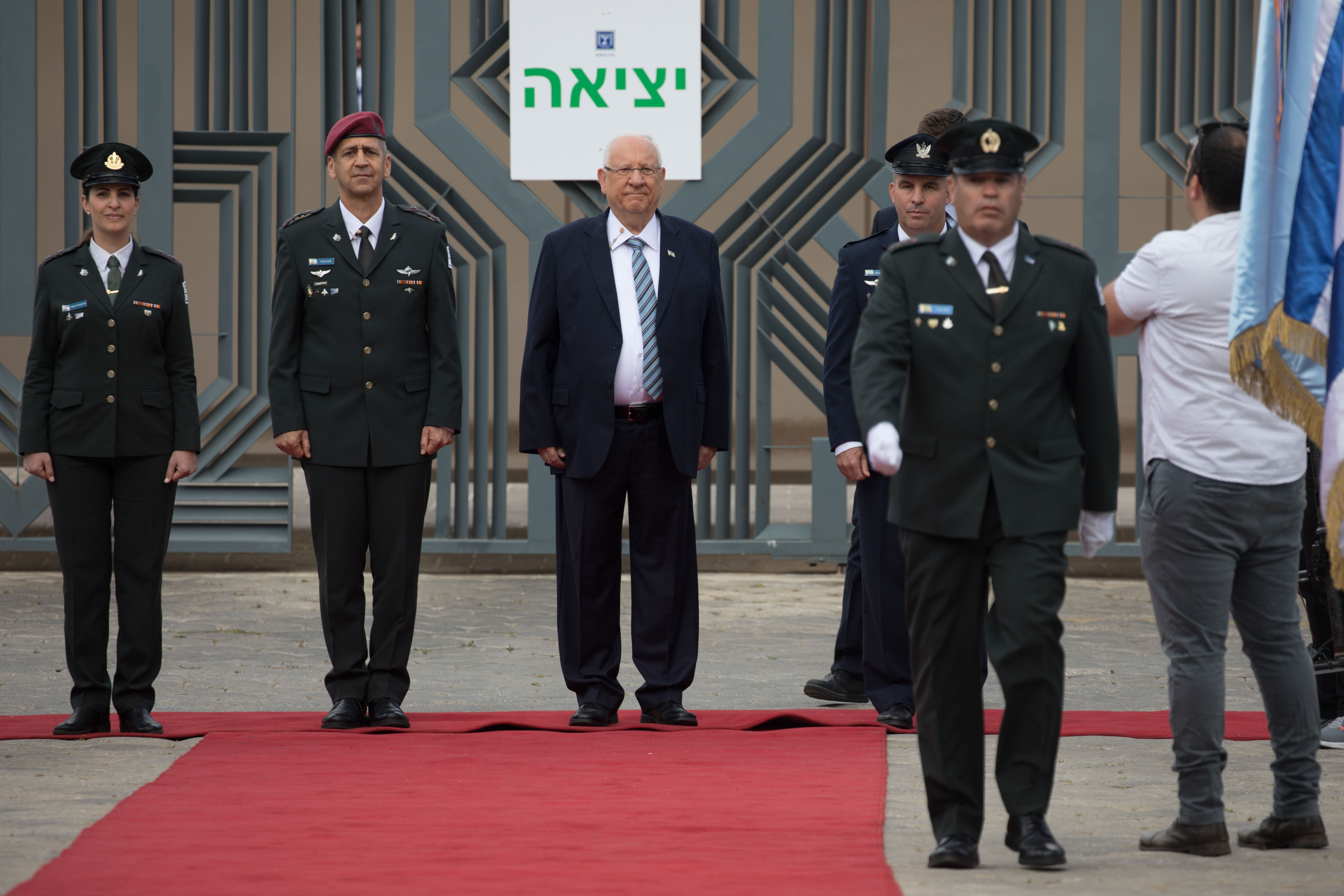 Israeli President Reuven Rivlin during an event for outstanding soldiers as part of Israel's 71st Independence Day celebrations, at the President's residence in Jerusalem on May 9, 2019.  Photo by: JINIPIX